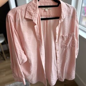 LOFT Soft Pink Button Down Shirt